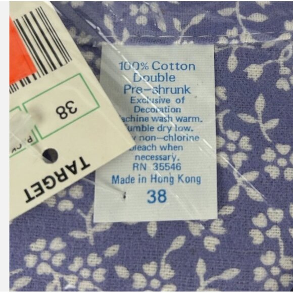 NEW Vintage Blue Floral Flannelette Womens Pajama Set PJs Sz 38 Large 2 PC - Picture 3 of 3